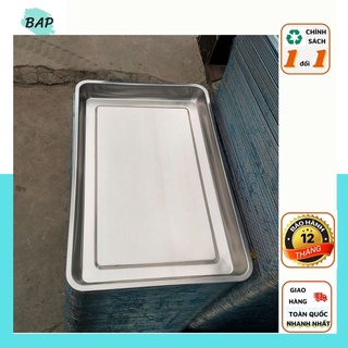 Khay inox chữ nhật nấu cơm công nghiệp cho lò hơi tủ cơm 40*60
