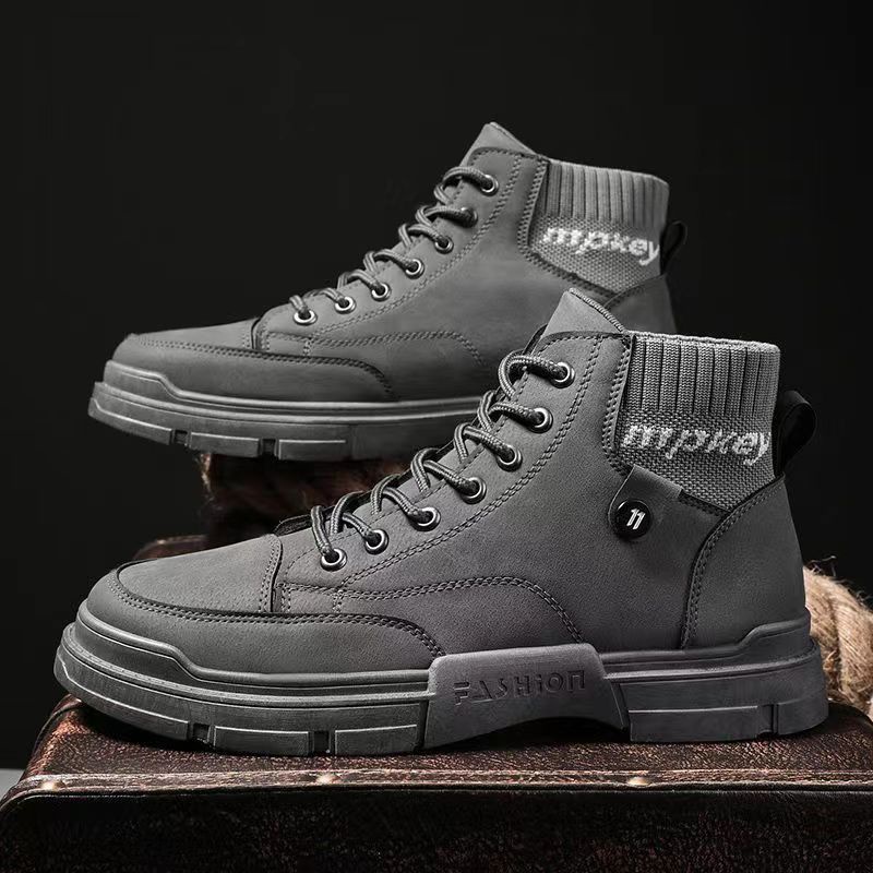 [KHO GIÀY LUCKY SHOES - H114]✅ Giày Cao Cổ Martin Giày nam Cổ Chun Phong Cách Anh,Giày Đế Cao Phong Cách Cực Ngầu