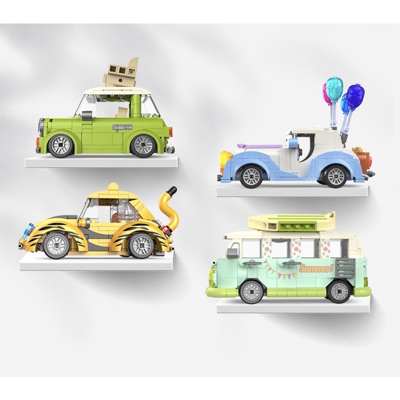 Đồ chơi lắp ráp Legogi CÁC MẪU XE Jaki dễ thương mô hình trang trí bàn học trưng bày phòng quà tặng sinh nhật