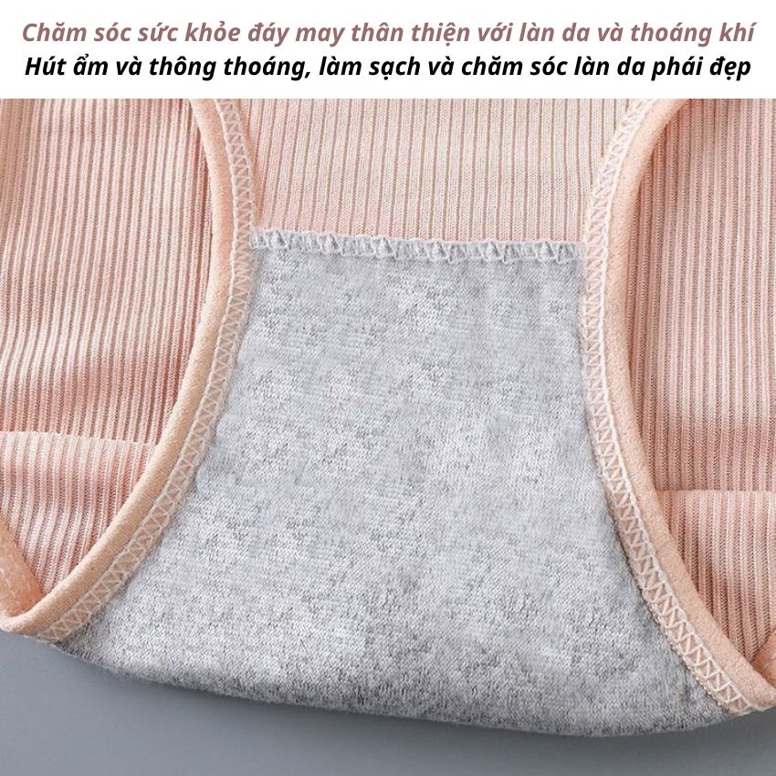 Quần lót nữ cotton - Quần chip nữ gân tăm co dãn mềm mịn ôm dáng Bellar LB04