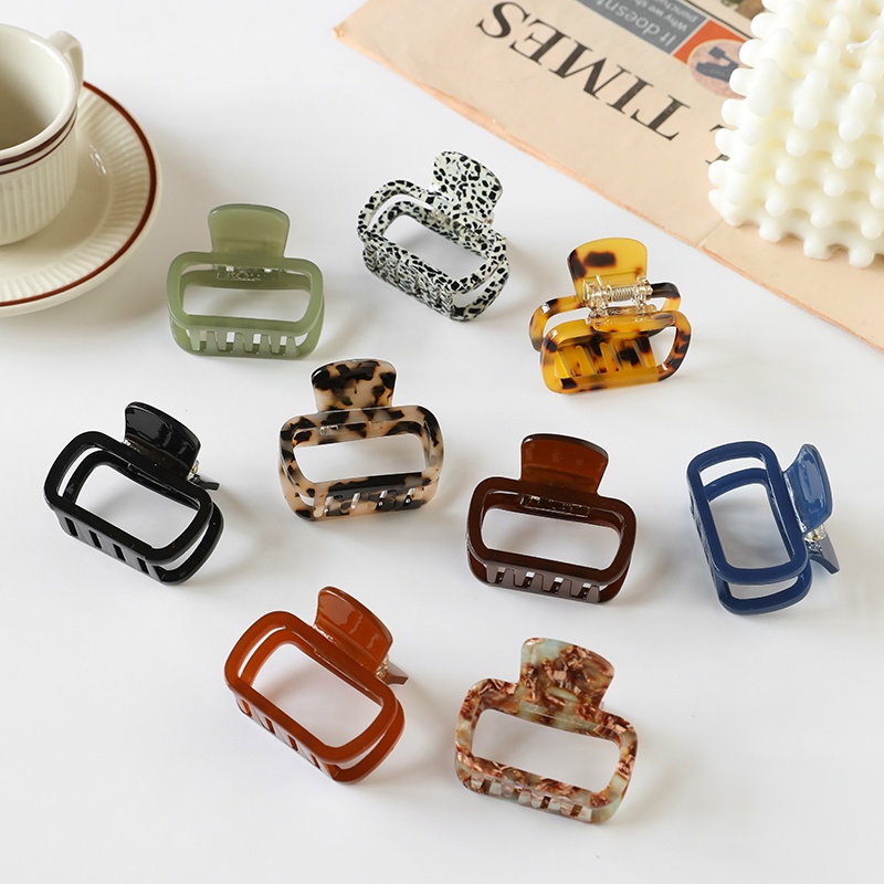 Kẹp Tóc Hình Vuông Màu Hổ Phách Phong Cách Hàn Quốc Thời Trang Cho Nữ
