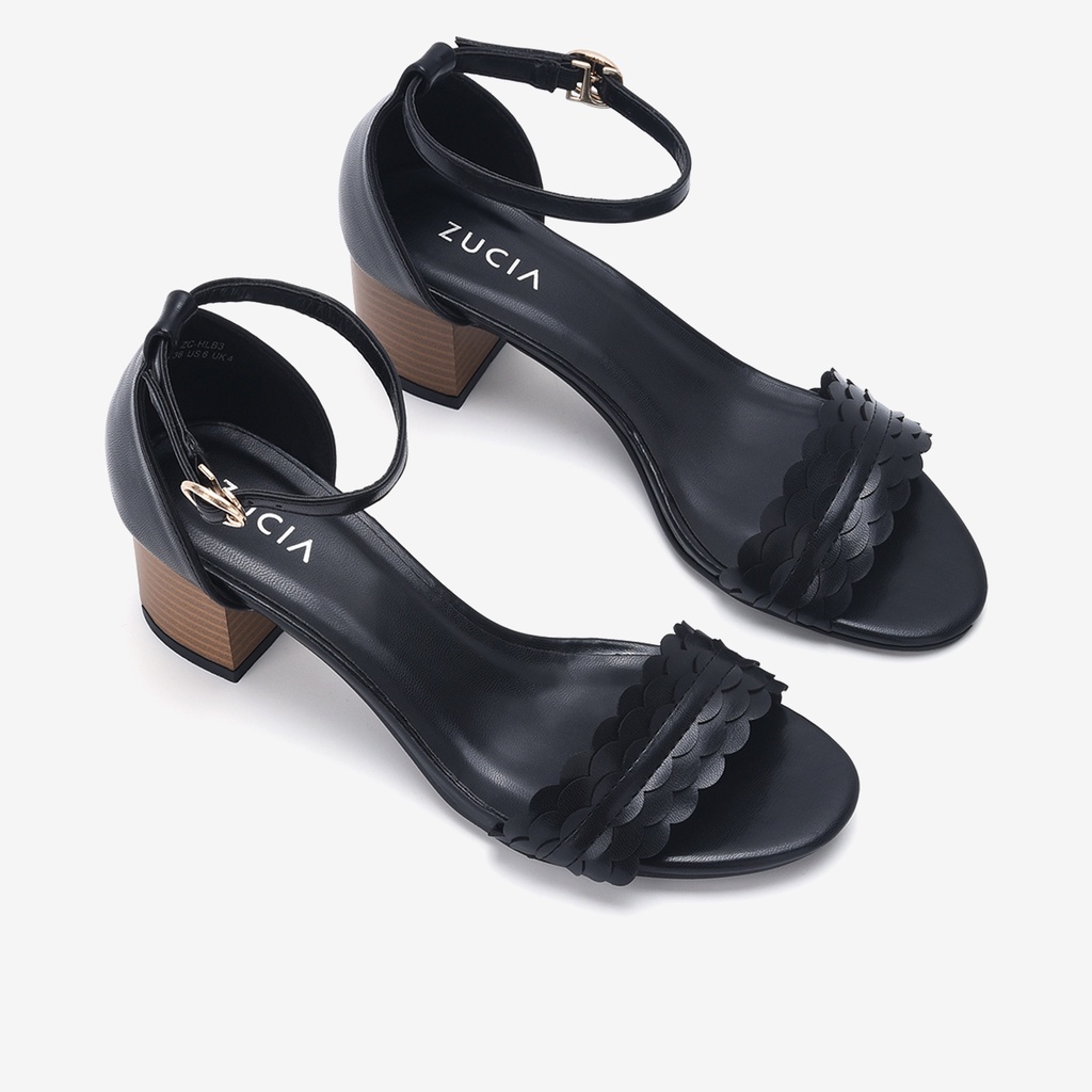 Giày sandal cao gót Zucia quai ngang thời trang đế trụ cao 5cm - SHLB3