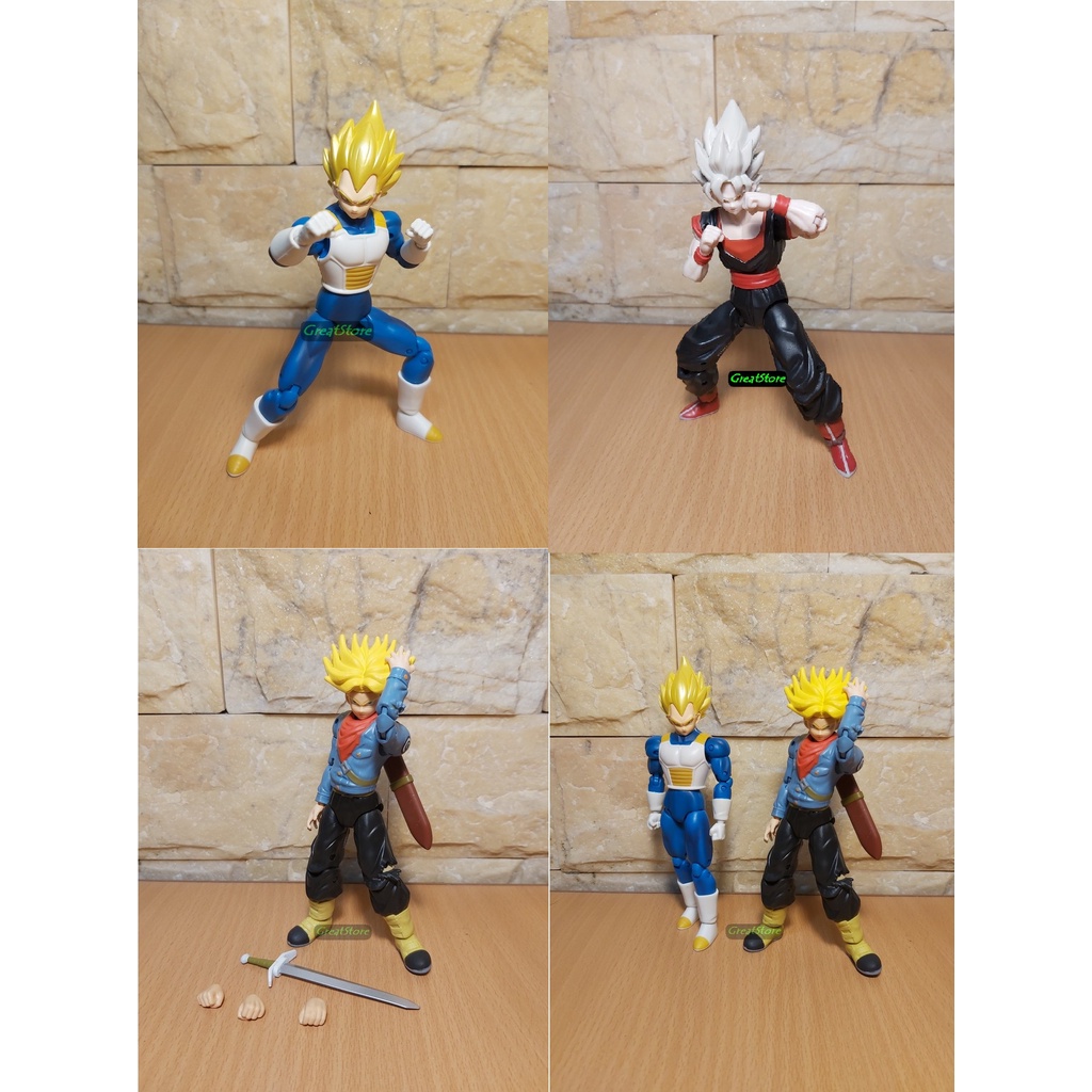 ( Chất, Sẵn ) Mô hình nhân vật Vegeta, Trunks, Black Goku super saiyan Dragonball FIGMA Action Figure 15 cm cử động được