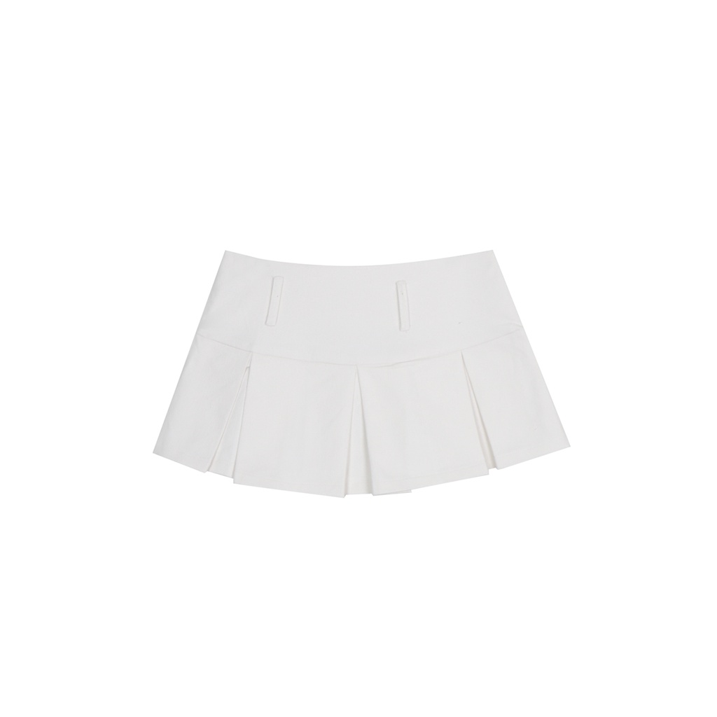 TATICHU - Chân váy ngắn xếp ly - Plain Low - Rise Pleated MiniSkirt