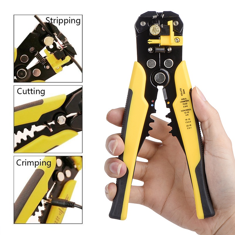 Kìm tuốt dây điện tự động cắt dây bấm cos đa năng