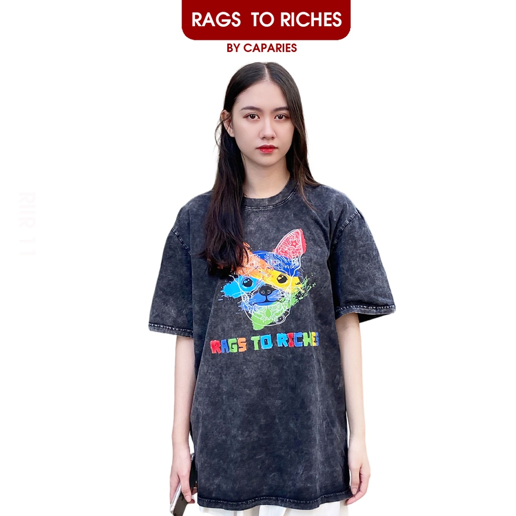 Áo Thun Nữ Cao Cấp Wash12 RAGS TO RICHES of CAPARIES - Form rộng Unisex Cotton 4 chiều Chống Nhăn Cổ tròn Cao Cấp