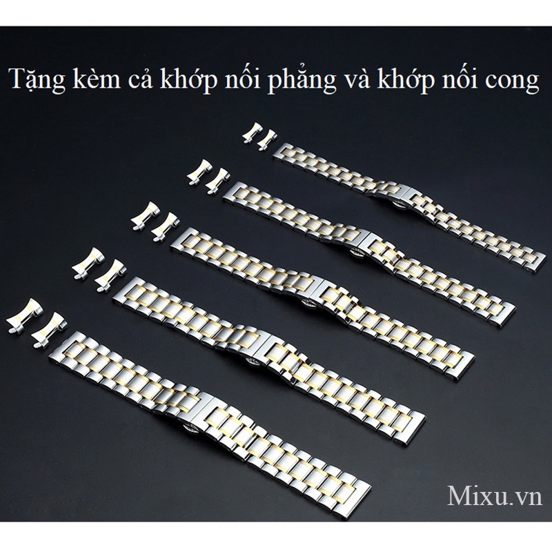 Dây đồng hồ nam nữ - Inox đúc nguyên khối, dây đeo đồng hồ kim loại size 18mm 20mm 22mm 24mm, quai thép không gỉ casio