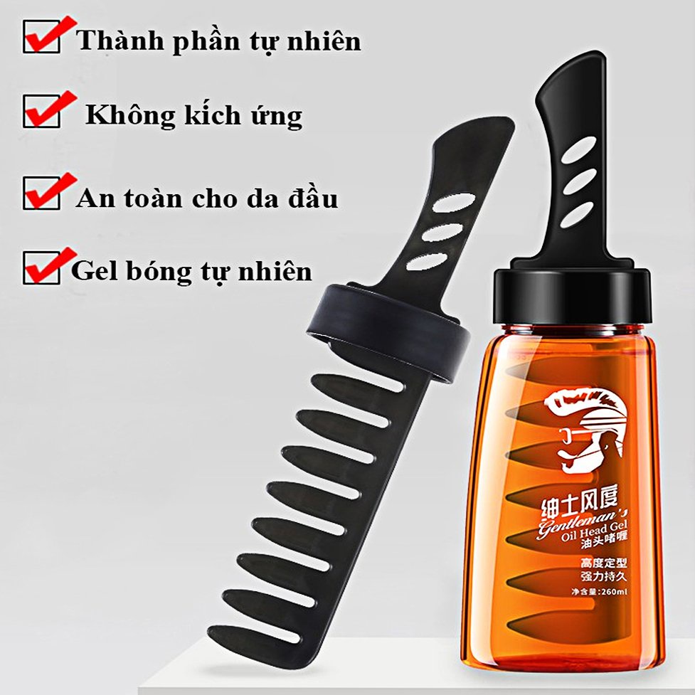 Gel Vuốt Tóc Nam Kèm Lược 260ml