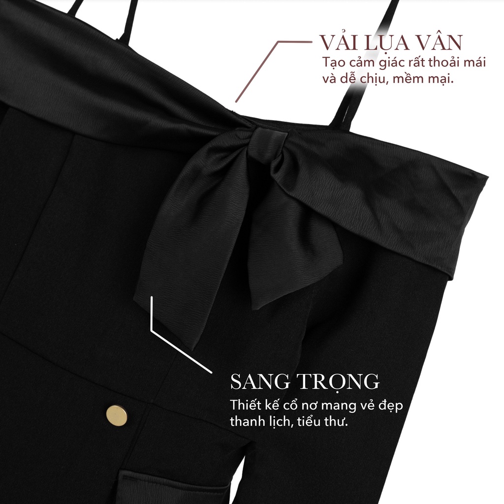 Váy đầm nữ trễ vai Daria Dress dài tay tiểu thư SOURIS BY G