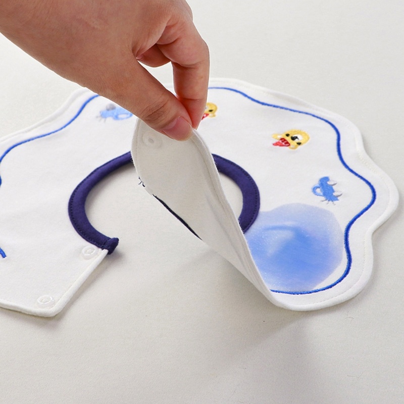 Set 3 Yếm Ăn Thêu Hình Dễ Thương Cho Bé