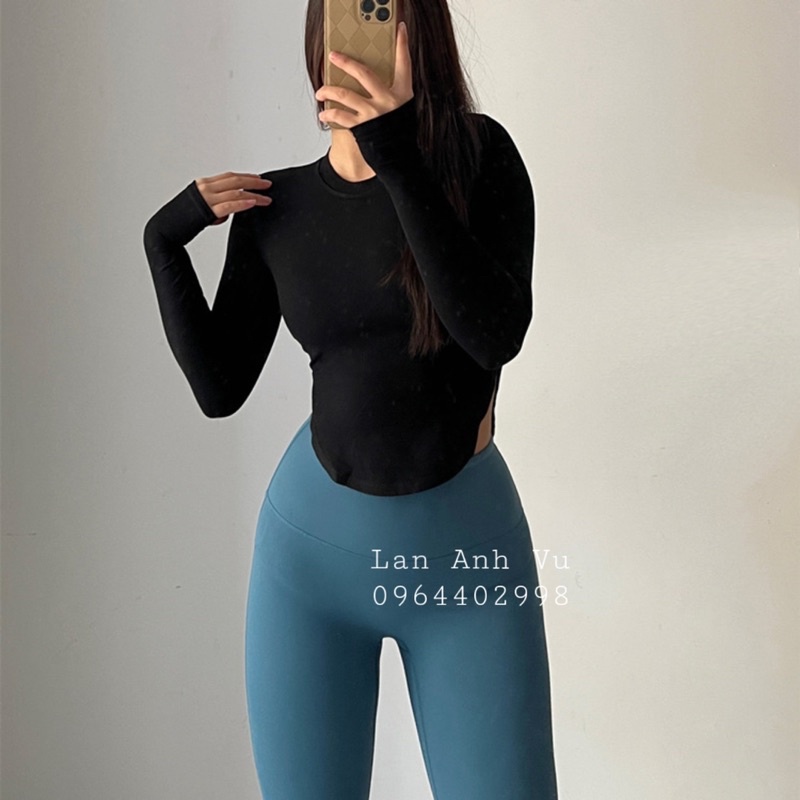 Áo Tập Gym, Yoga, Thể Thao Dài Tay Vạt Bầu Ôm Eo Co Giãn Tập Gym, Yoga,Chạy Bộ - LAV Store