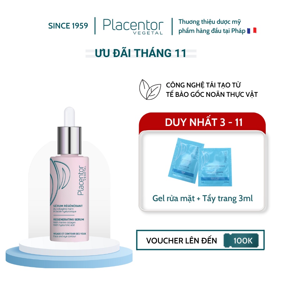 Serum phục hồi tái tạo da Placentor Regenerating Serum (30ml)