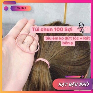 SET 100 THUN CỘT TÓC MIX MÀU ĐỰNG TÚI ZIP