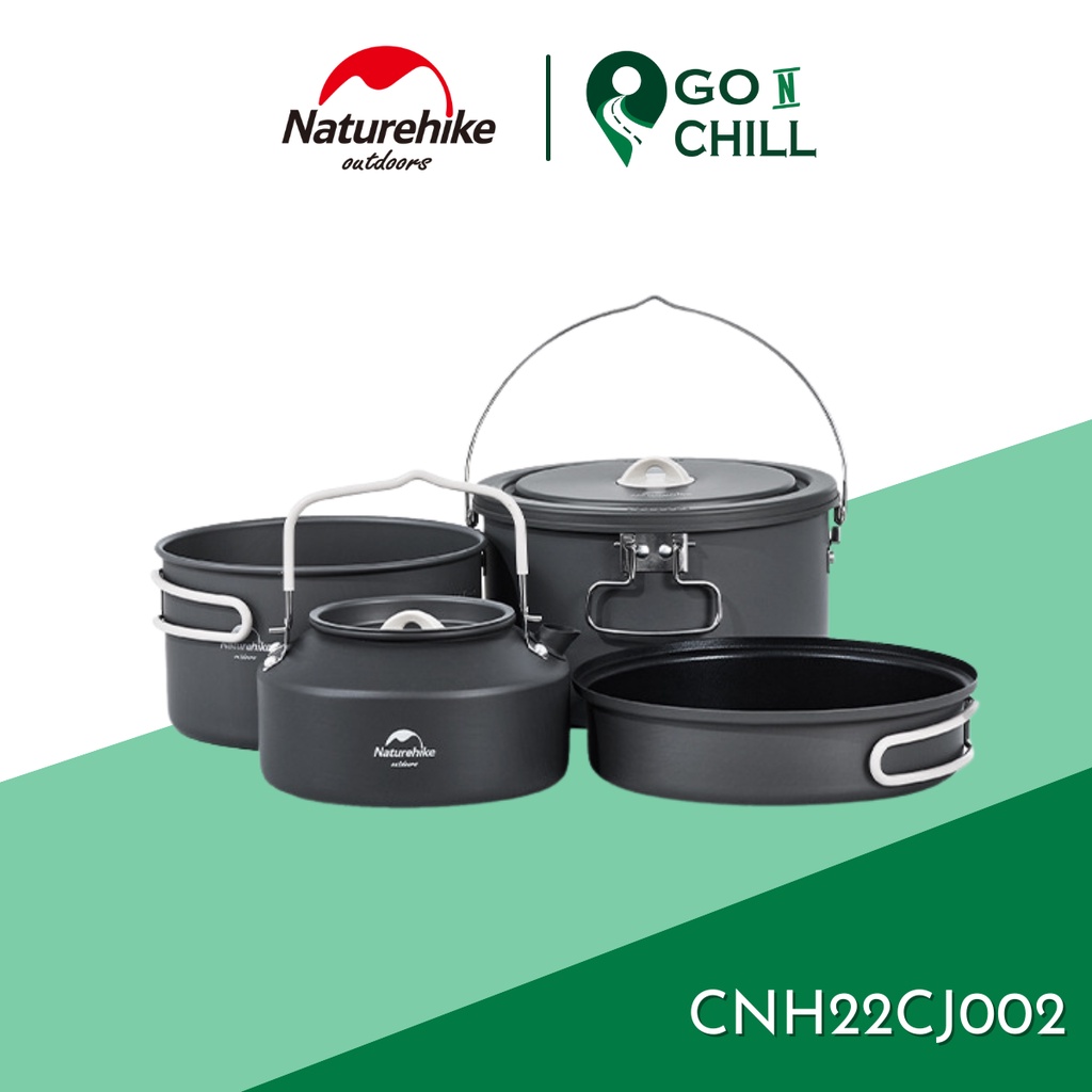 Bộ nồi hợp kim nhôm cao cấp kèm ấm Naturehike CNH22CJ002