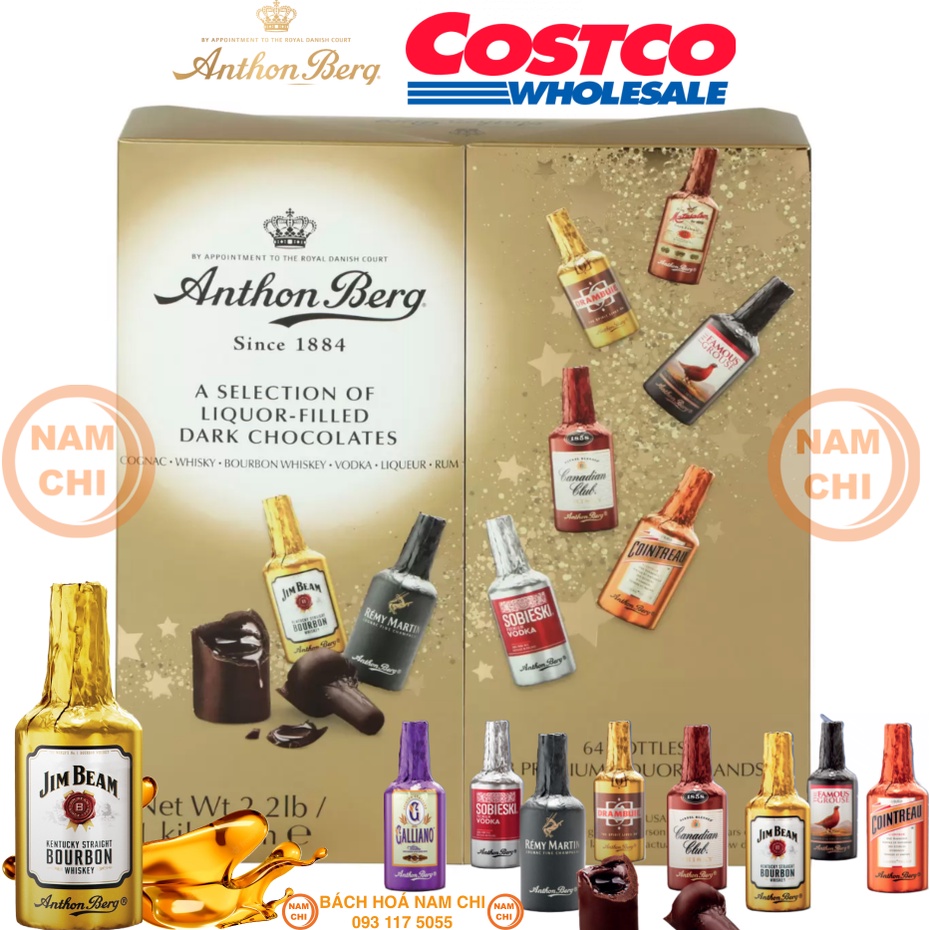 SOCOLA NHÂN RƯỢU ANTHON BERG SINCE 1884 HỘP 64 CHAI 1KG (CHUẨN USA)