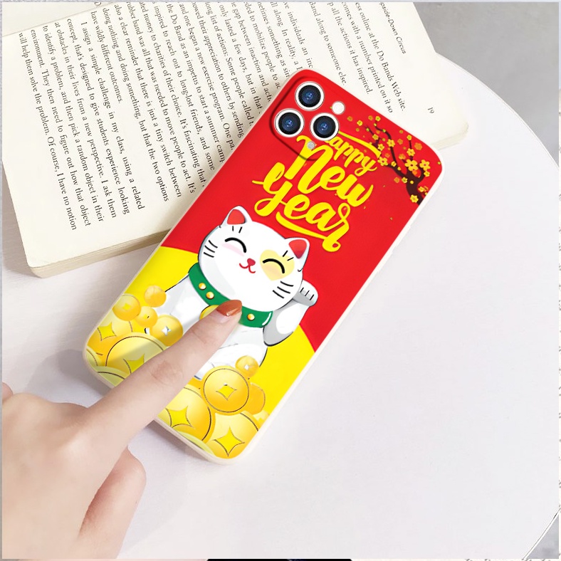 Ốp lưng iphone cạnh vuông mèo như ý bảo vệ cam 6/6splus/7/7plus/8/8plus/x/xr/xs/11/12/13/14/pro/max/plus/