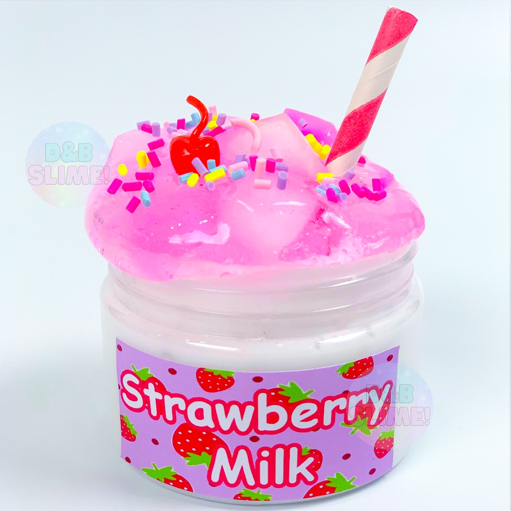 Strawberry Milk DIY Slime - Chất Nhờn Ma Qúai Dễ Thương Giúp Bé Thư Giãn