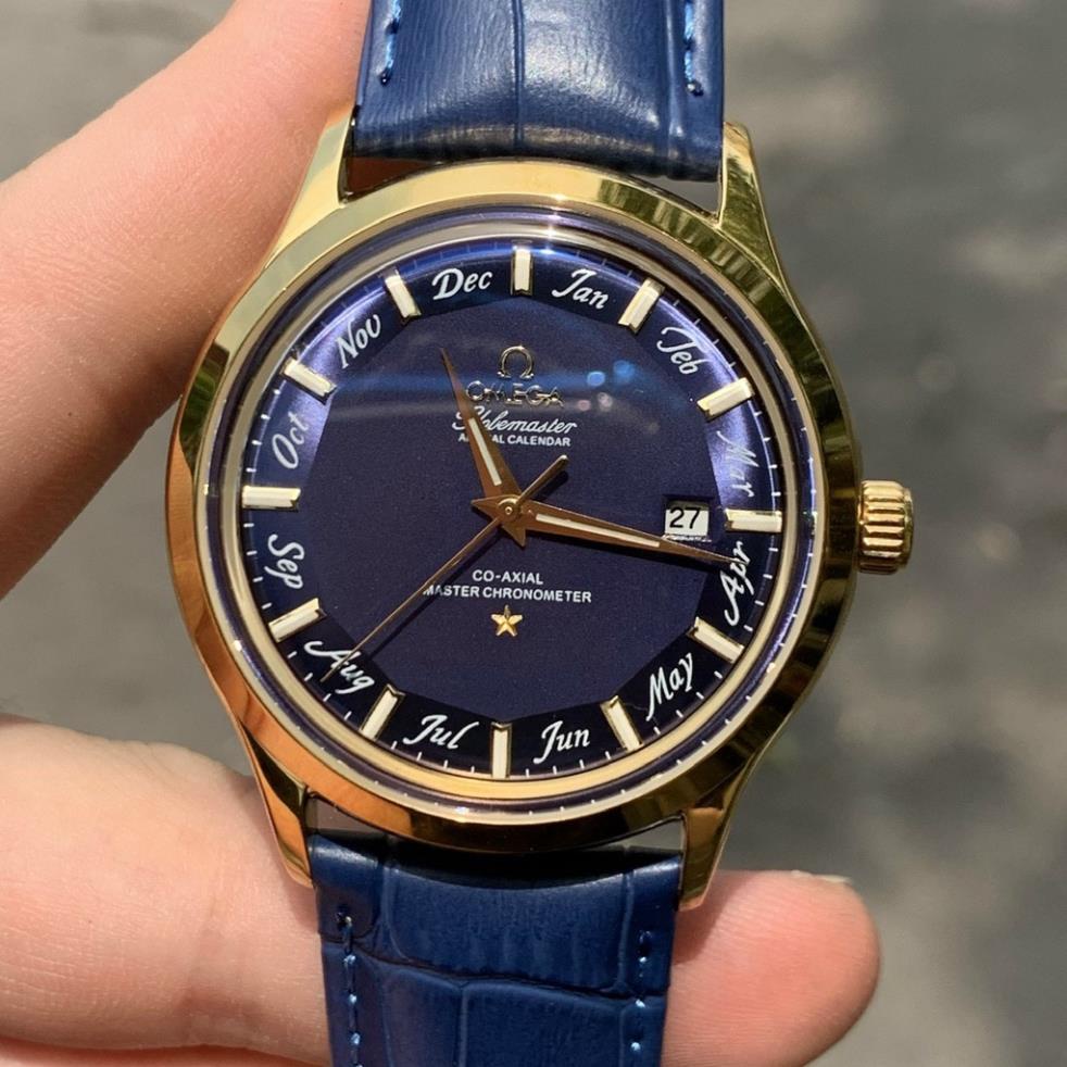 Đồng Hồ Nam OMG Sapphire OMA125A Mặt phân ô tháng Máy Cơ Automatic Nhật