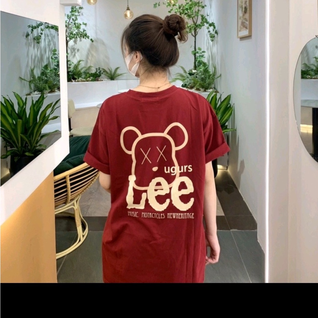 áo thun gấu lee from rộng unisex tay lơ giấu quần