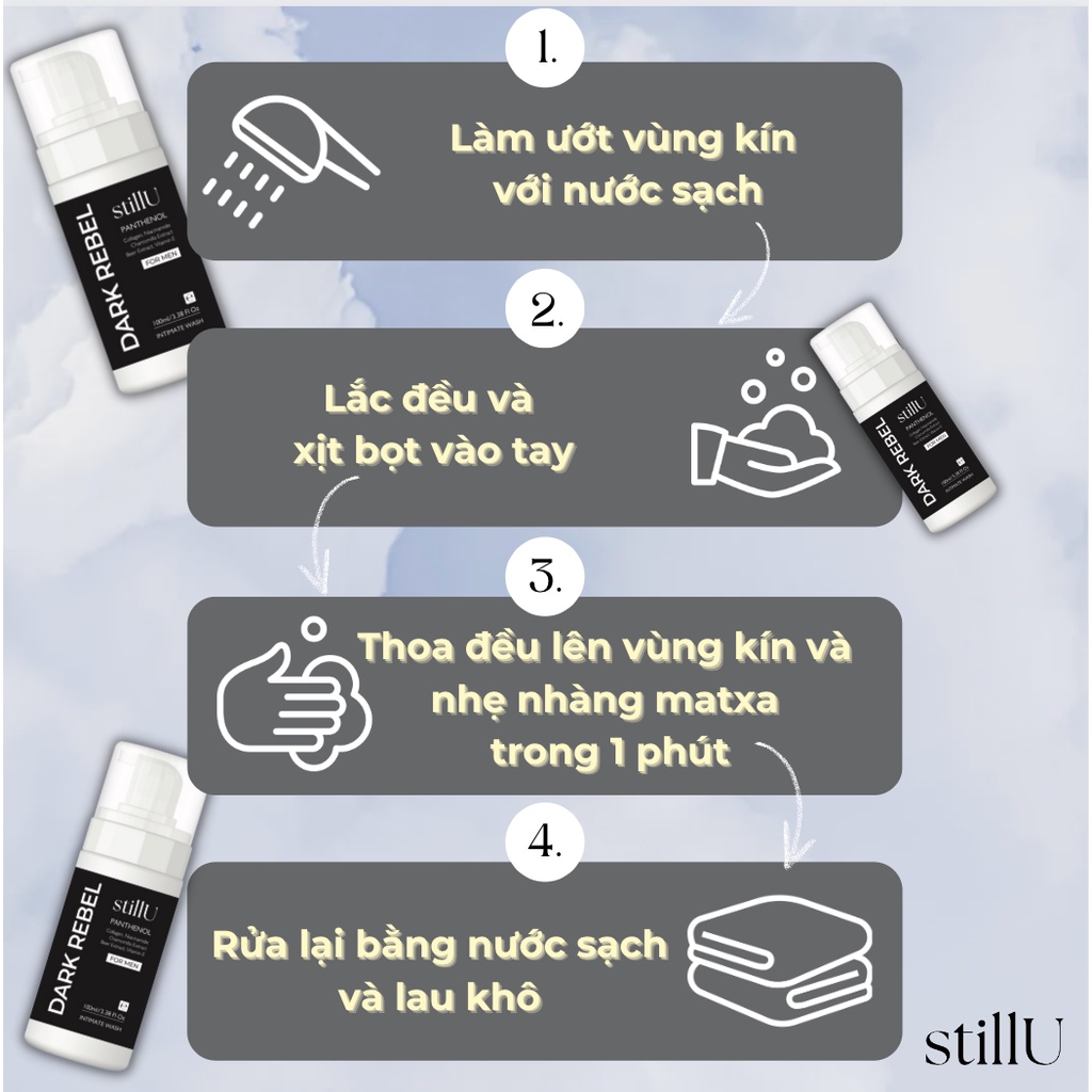 Combo dung dịch vệ sinh tạo bọt nam giới, dung dịch vệ sinh nam Dark Rebel 100ml & Silver Winter 100ml