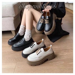 Giày oxford nữ phong cách Ulzzang hàn quốc đế cao 5cm, chất da mềm