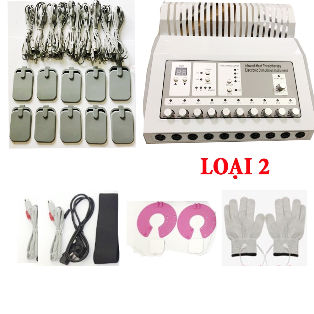 Máy điện xung trung tần 10 cổng kèm nhiệt- Model zsm-095- Độ bền cao- Xung khỏe