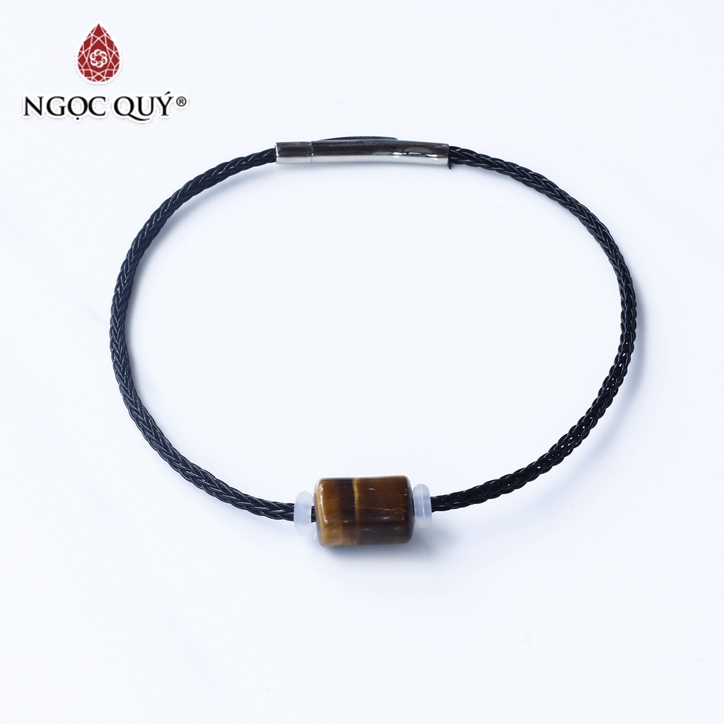 Vòng dây thép đá TA mắt hổ vàng nâu - Ngọc Quý
