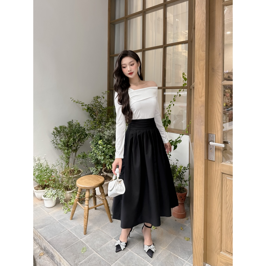 Kelly Skirt - Chân váy xếp ly dáng xòe CẠP CAO MAY GÂN hàng thiết kế by DAO Concep