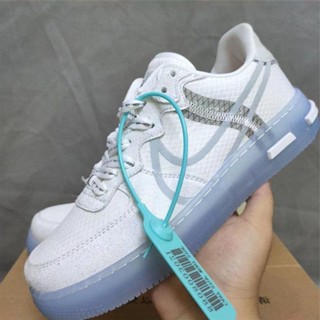 Giày Thể Thao AF1 React White Ice Trắng Đế Dạ Quang Nam Nữ, Giày Sneaker Air Force 1 React Full Box 36D Sneaker