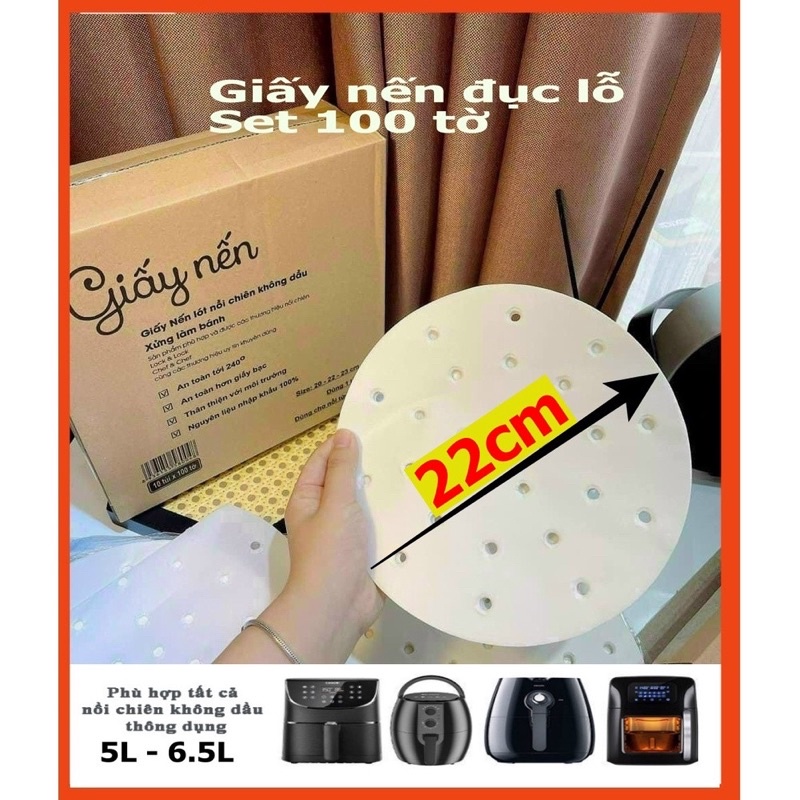 set 100 tờ giấy nến thấm dầu ( size 22)