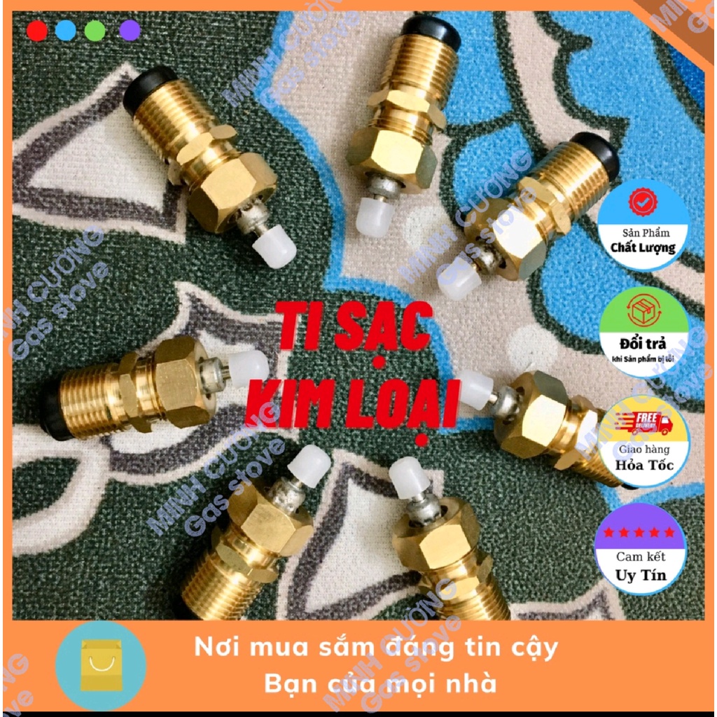 Đầu bơm/ sạc chai gas mini thông dụng, bằng đồng. Tặng 20 nút nhựa và 4 ron thay thế.