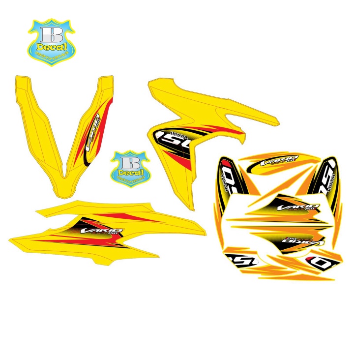 DECAL PVC 5 LỚP CHẤT LƯỢNG CAO Tem rời vario 150i dán xe vàng