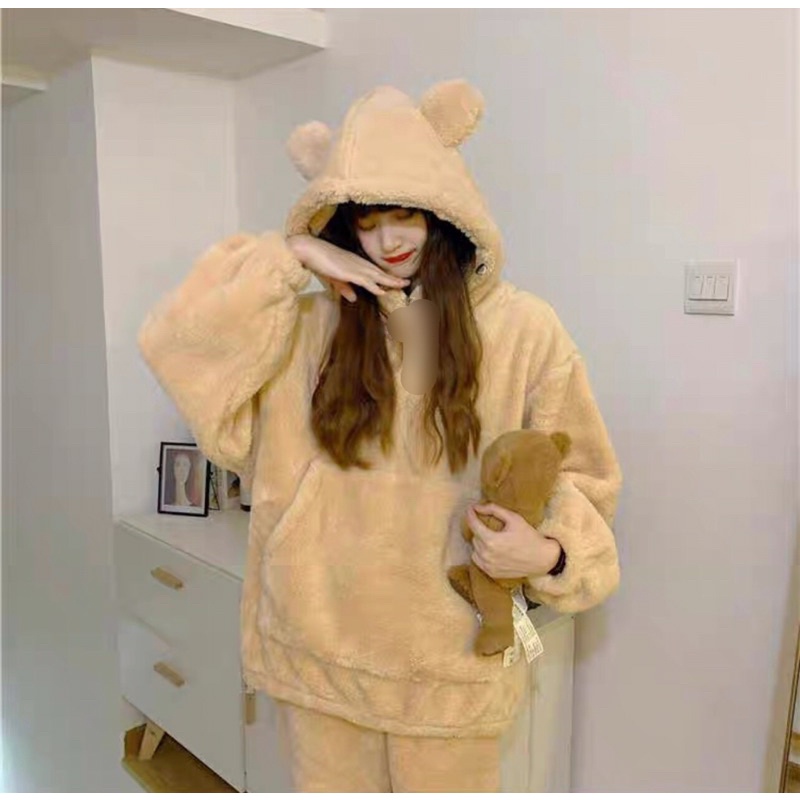 Bộ ngủ GẤU BÔNG ẤM ÁP ( XẢ KHO]