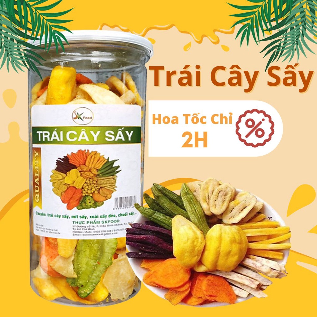 Trái Cây Sấy Thập Cẩm Đủ Vị 270Gr Không Chất Bảo Quản Phụ Gia, Đồ Ăn Vặt Thơm Ngon Từ Hoa Quả Sấy Kho Sỉ Sài Thành