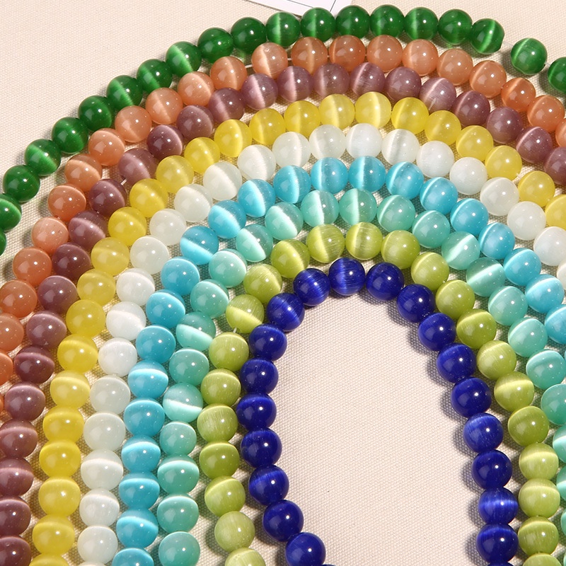 Set 50-100 Hạt Đá Mắt Mèo Giả Thời Trang 4mm / 6mm / 8mm