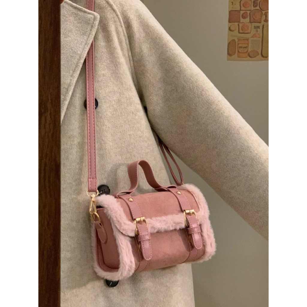 Túi Xách Len Lông Cừu Kiểu Dáng Dễ Thương Xinh Xắn Dành Cho Nữ