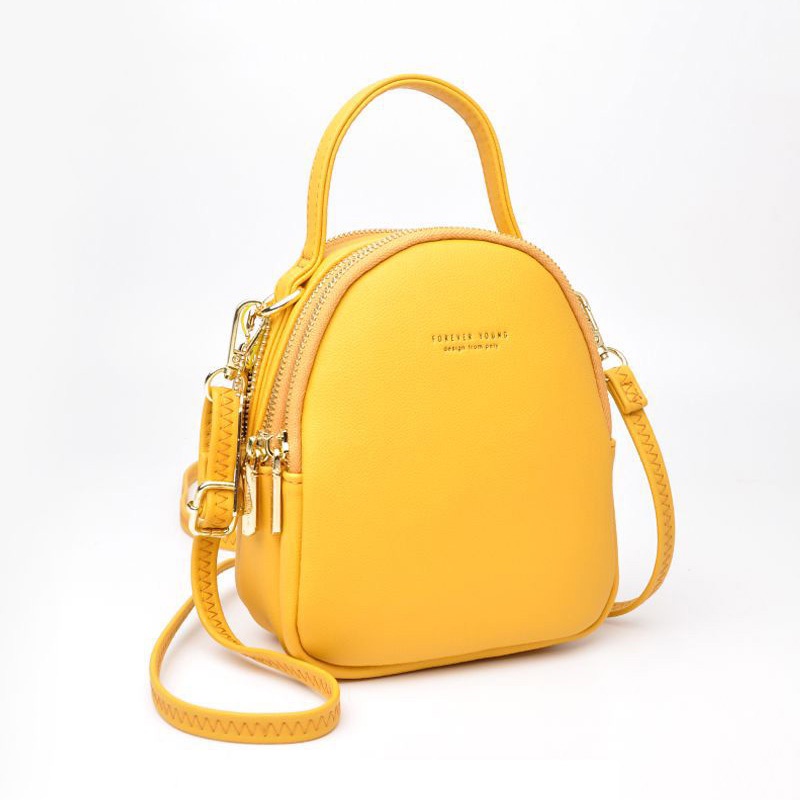 IELGY Ba Lô Nhỏ Màu Trơn Sức Chứa Lớn Phong Cách Hàn Quốc Cho Nữ