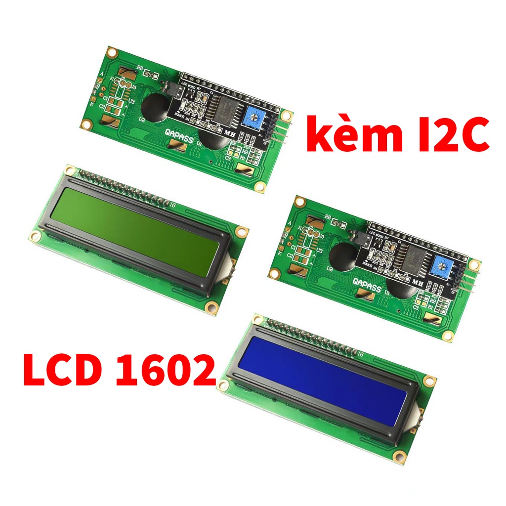 Màn hình LCD 1602 5V + Mạch chuyển đổi I2C - LCD 1602 Xanh Lá/Xanh Dương
