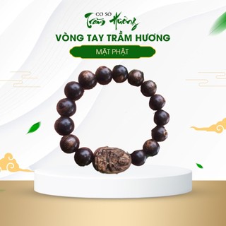 Vòng tay Trầm hương sánh chìm tự nhiên có mặt phật bản mệnh
