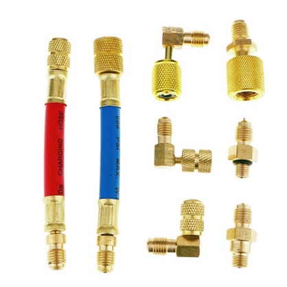 Bộ Ống kết Nối nạp gas lạnh r134 đầu Chuyển Đổi R134a R12 22 Freon CFC Cho Máy Điều Hòa xe hơi ô tô