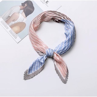 Khăn choàng cổ lụa vuông xếp ly - Khăn turban