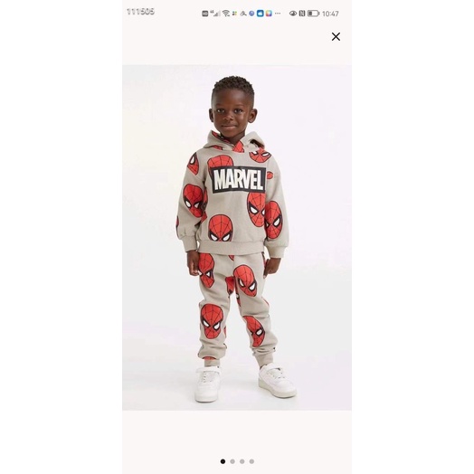 Set Bộ nỉ bông Hm tqxk hoạ tiết mặt spiderman cho bé trai quá đẹp, chất nỉ bông mềm mặc rất thích