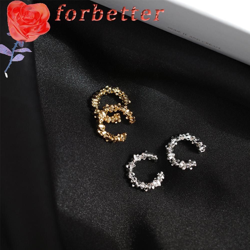 Khuyên Kẹp Vành Tai Đính Bóng Kim Loại Lấp Lánh Thời Trang Dự Tiệc|Khuyên Tai Hàn Quốc Không Xỏ Lỗ Màu Sắc