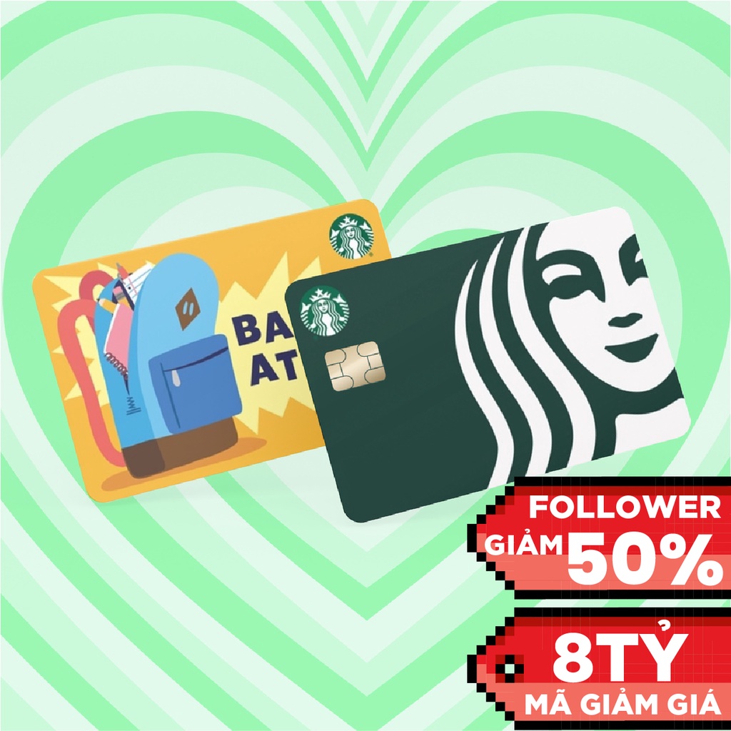 STICKER SKIN THẺ ATM STARBUCKS THƯƠNG HIỆU SIGNATURE - Decal dán Thẻ ATM, debit, thẻ từ, thẻ chung cư, bảo vệ thẻ