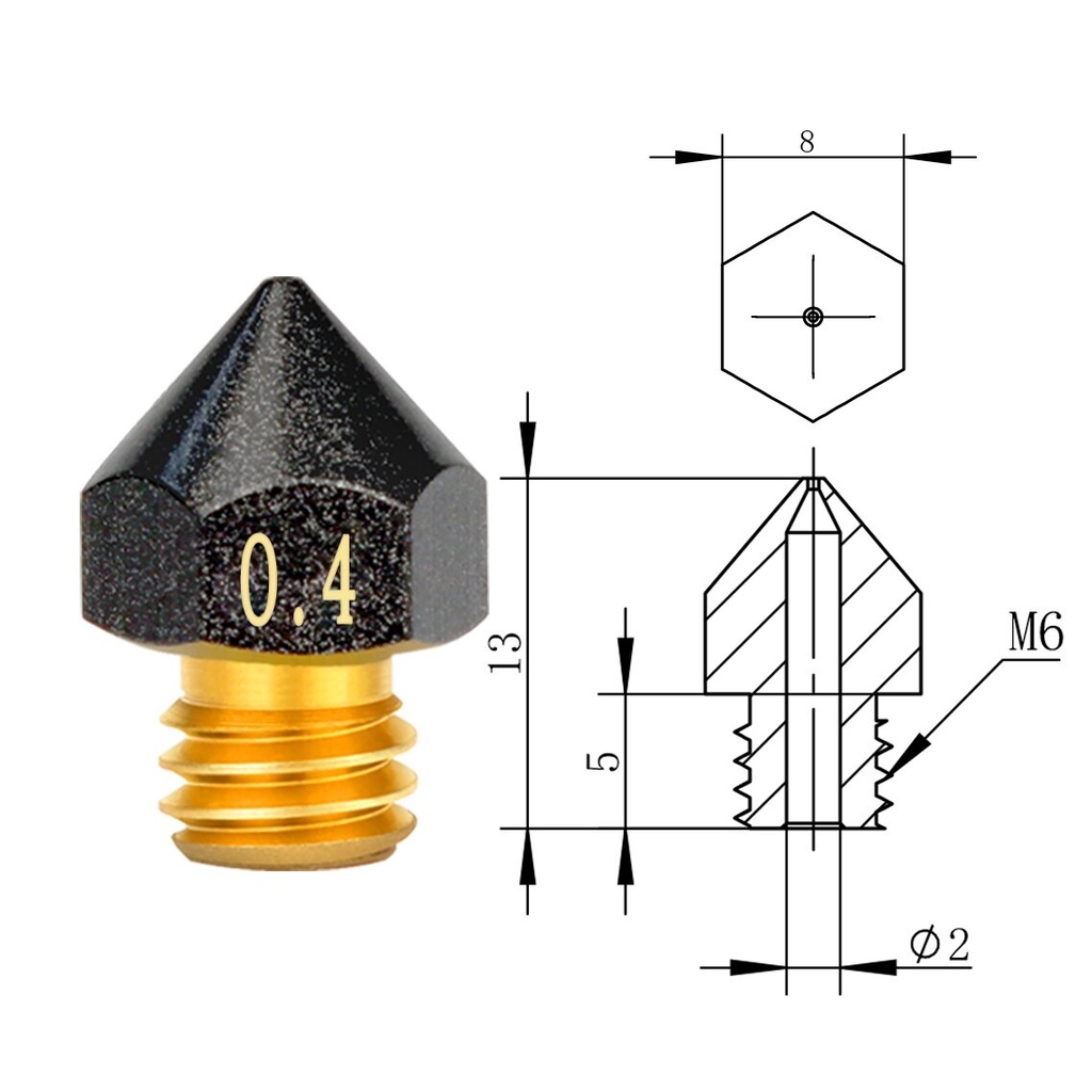 Đầu Phun MK8, CR10 PTFE Lọai Lớn