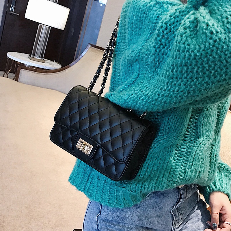 Túi Đeo Chéo Vai Có Dây Xích Kiểu Hình Thoi Nhỏ Nhắn Phong Cách Hàn Quốc Dành Cho Nữ