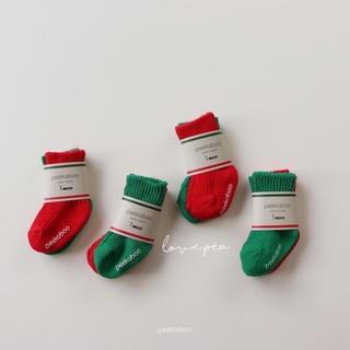 Set 2 đôi tất Noel Peekaboo🇰🇷