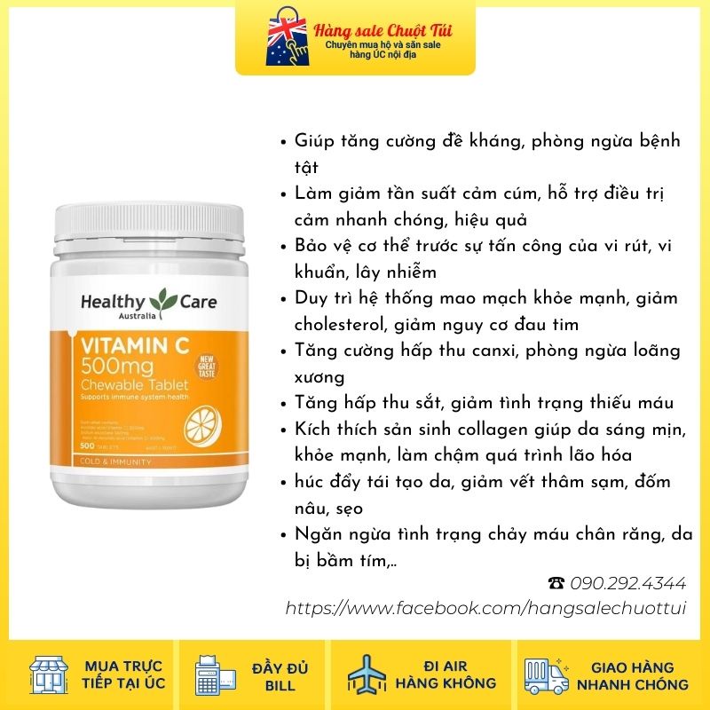 Vitamin C Healthy Care 500 viên