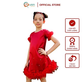 (13-24kg) Đầm công chúa GUON Anh Khuê vải phi đỏ cho bé 2 3 4 5 6 7 tuổi