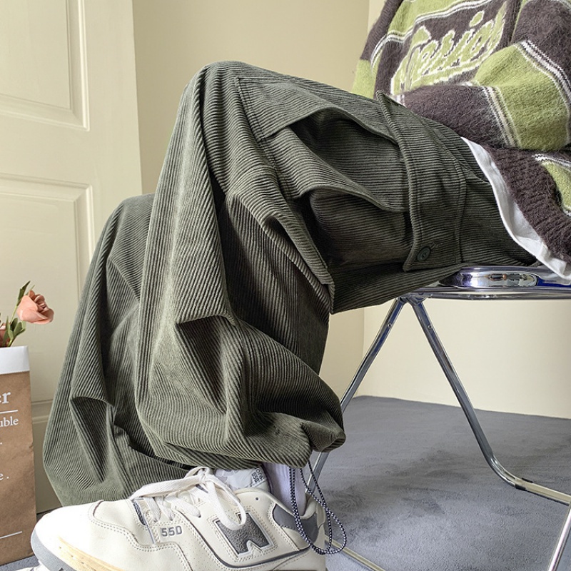 Quần Dài Ống Rộng Plus Size Phong Cách Đường Phố Nhật Bản Cá Tính Cho Nam